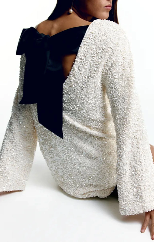 Sequin Dress – Long Sleeve Sparkling Mini Dress for Women's Party Wear-Myra Lina