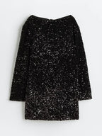 Sequin Dress – Long Sleeve Sparkling Mini Dress for Women's Party Wear-Myra Lina