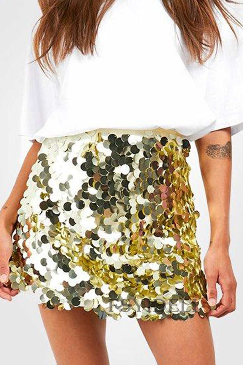 Sequin Skirt – Glittery – High Waist – Mini Skirt – Party Skirt-Myra Lina