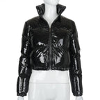 Short Puffer Jacket – Cropped Zip-Up Winter Puffer Jacket for Women-Myra Lina