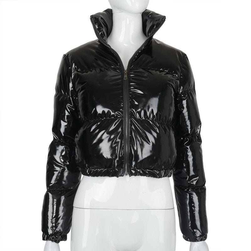 Short Puffer Jacket – Cropped Zip-Up Winter Puffer Jacket for Women-Myra Lina