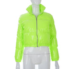 Short Puffer Jacket – Cropped Zip-Up Winter Puffer Jacket for Women-Myra Lina