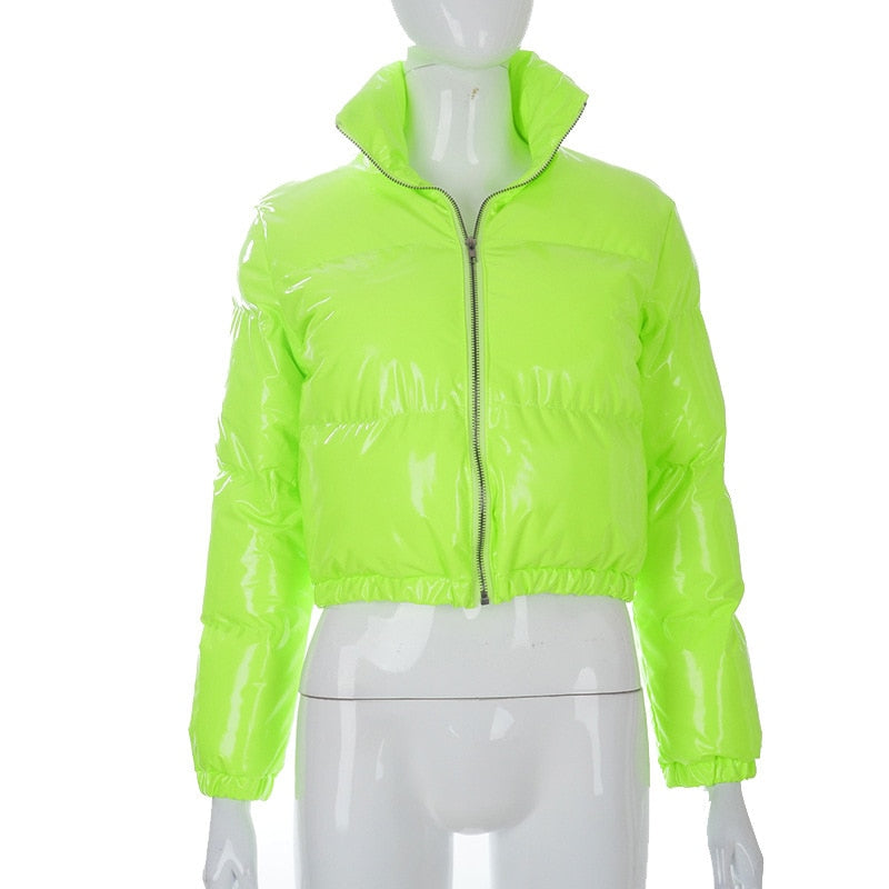 Short Puffer Jacket – Cropped Zip-Up Winter Puffer Jacket for Women-Myra Lina