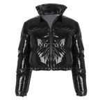 Short Puffer Jacket – Cropped Zip-Up Winter Puffer Jacket for Women-Myra Lina