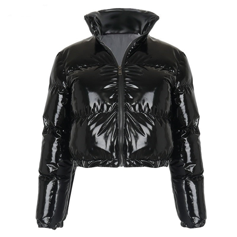 Short Puffer Jacket – Cropped Zip-Up Winter Puffer Jacket for Women-Myra Lina