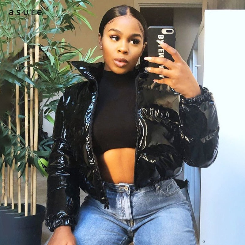 Short Puffer Jacket – Cropped Zip-Up Winter Puffer Jacket for Women-Myra Lina