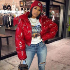 Short Puffer Jacket – Cropped Zip-Up Winter Puffer Jacket for Women-Myra Lina