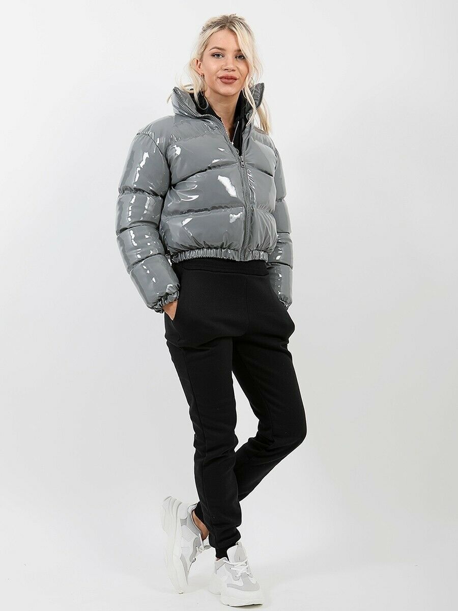 Short Puffer Jacket – Cropped Zip-Up Winter Puffer Jacket for Women-Myra Lina