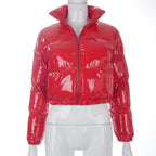 Short Puffer Jacket – Cropped Zip-Up Winter Puffer Jacket for Women-Myra Lina