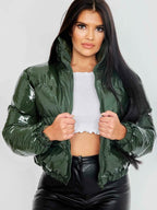 Short Puffer Jacket – Cropped Zip-Up Winter Puffer Jacket for Women-Myra Lina