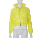 Short Puffer Jacket – Cropped Zip-Up Winter Puffer Jacket for Women-Myra Lina