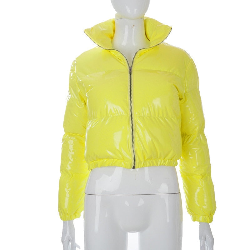 Short Puffer Jacket – Cropped Zip-Up Winter Puffer Jacket for Women-Myra Lina