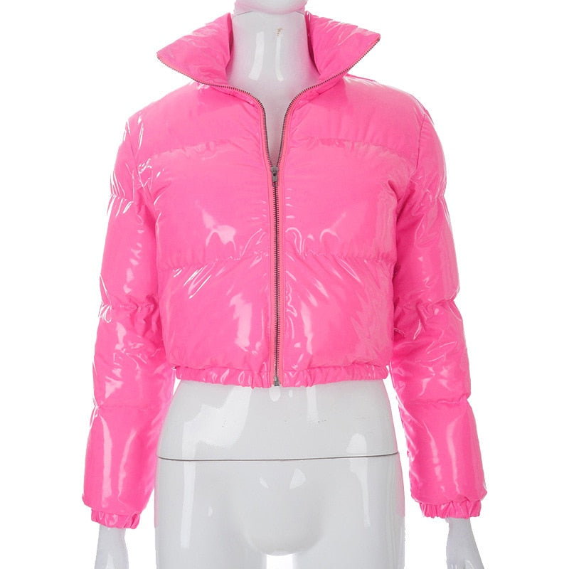 Short Puffer Jacket – Cropped Zip-Up Winter Puffer Jacket for Women-Myra Lina