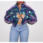 Short Puffer Jacket – Cropped Zip-Up Winter Puffer Jacket for Women-Myra Lina
