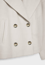 Short Trench Coat – Double-Breasted Short Trench Jacket with Loose Fit for Women-Myra Lina