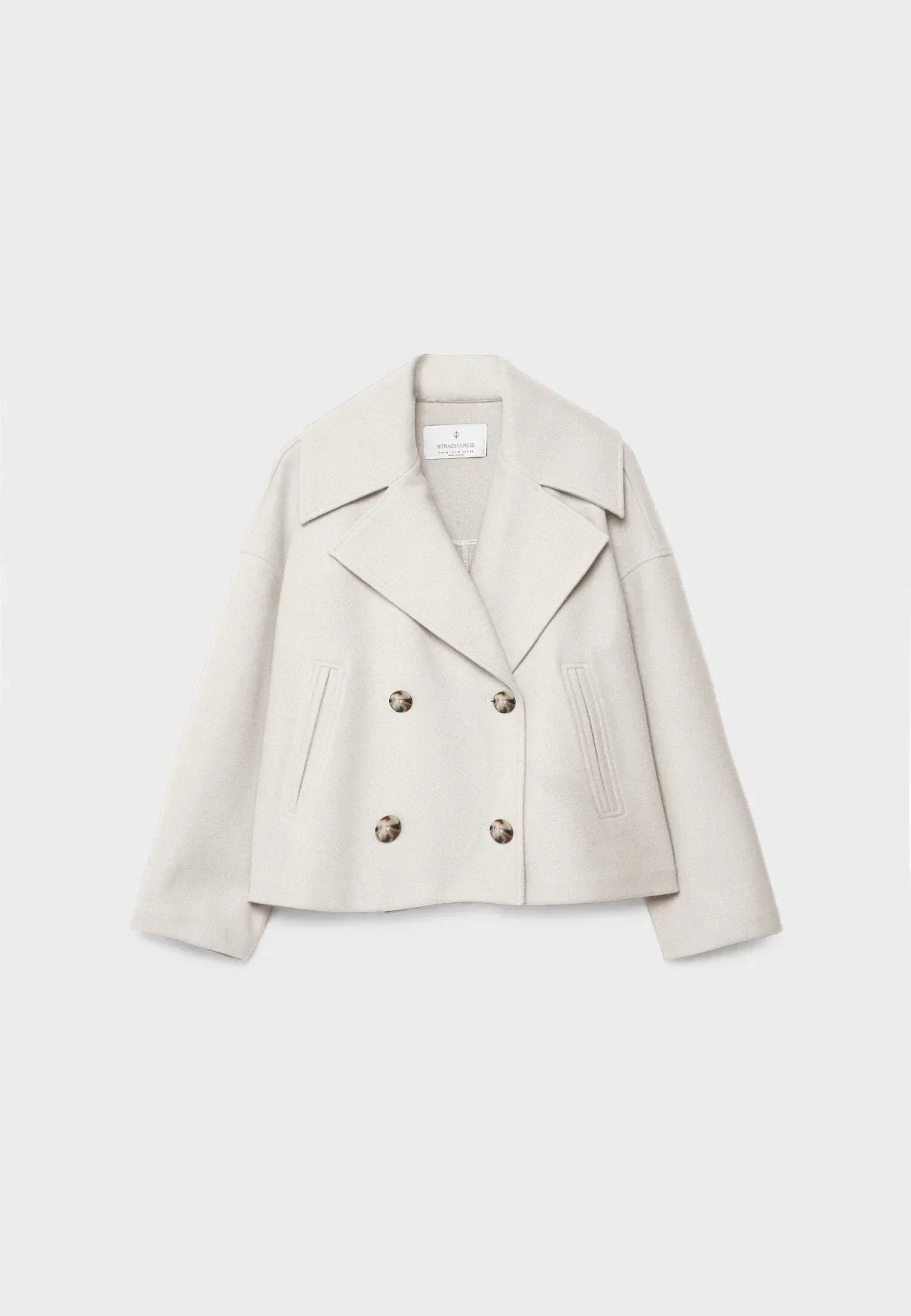 Short Trench Coat – Double-Breasted Short Trench Jacket with Loose Fit for Women-Myra Lina