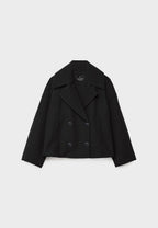 Short Trench Coat – Double-Breasted Short Trench Jacket with Loose Fit for Women-Myra Lina