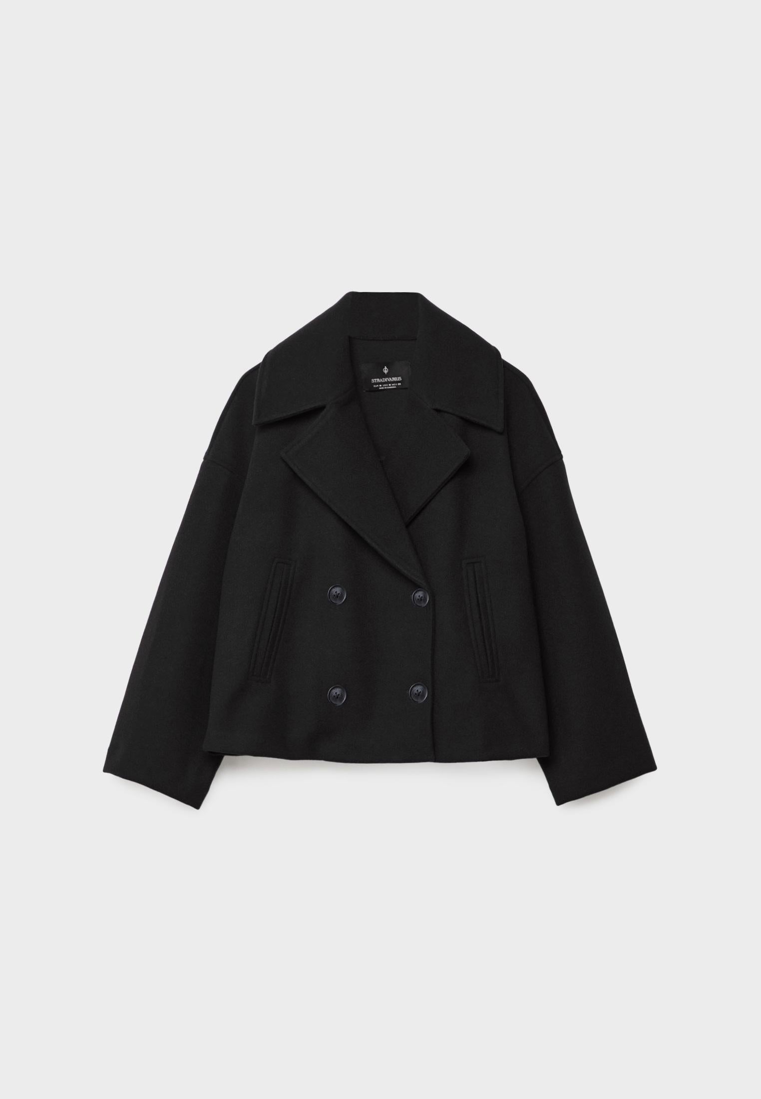 Short Trench Coat – Double-Breasted Short Trench Jacket with Loose Fit for Women-Myra Lina