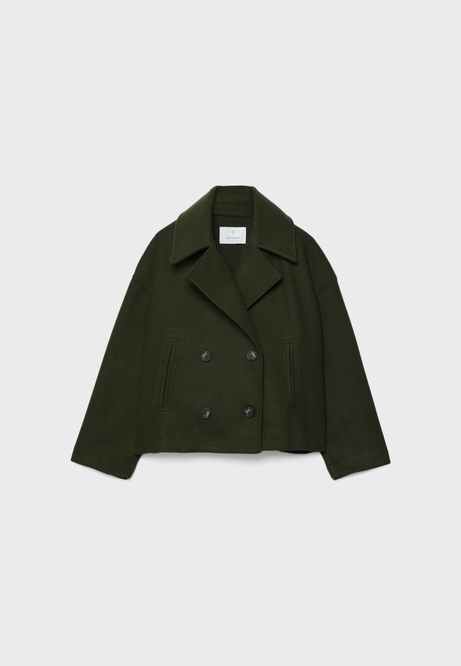 Short Trench Coat – Double-Breasted Short Trench Jacket with Loose Fit for Women-Myra Lina