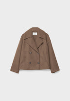Short Trench Coat – Double-Breasted Short Trench Jacket with Loose Fit for Women-Myra Lina