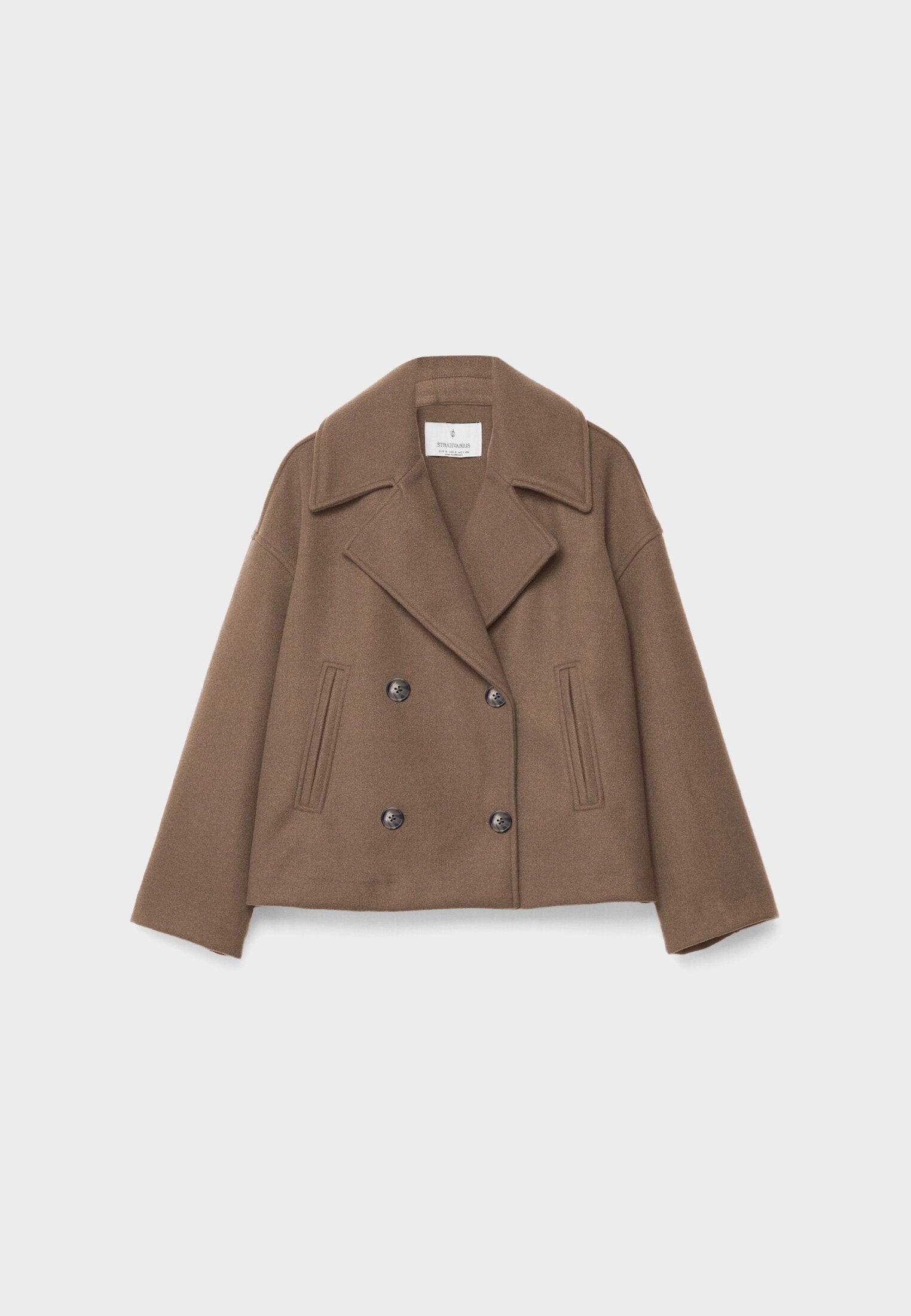 Short Trench Coat – Double-Breasted Short Trench Jacket with Loose Fit for Women-Myra Lina