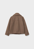 Short Trench Coat – Double-Breasted Short Trench Jacket with Loose Fit for Women-Myra Lina