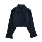 Short Trench Jacket – Belted – Double-Breasted – Short Trench Coat – Women's Jacket-Myra Lina