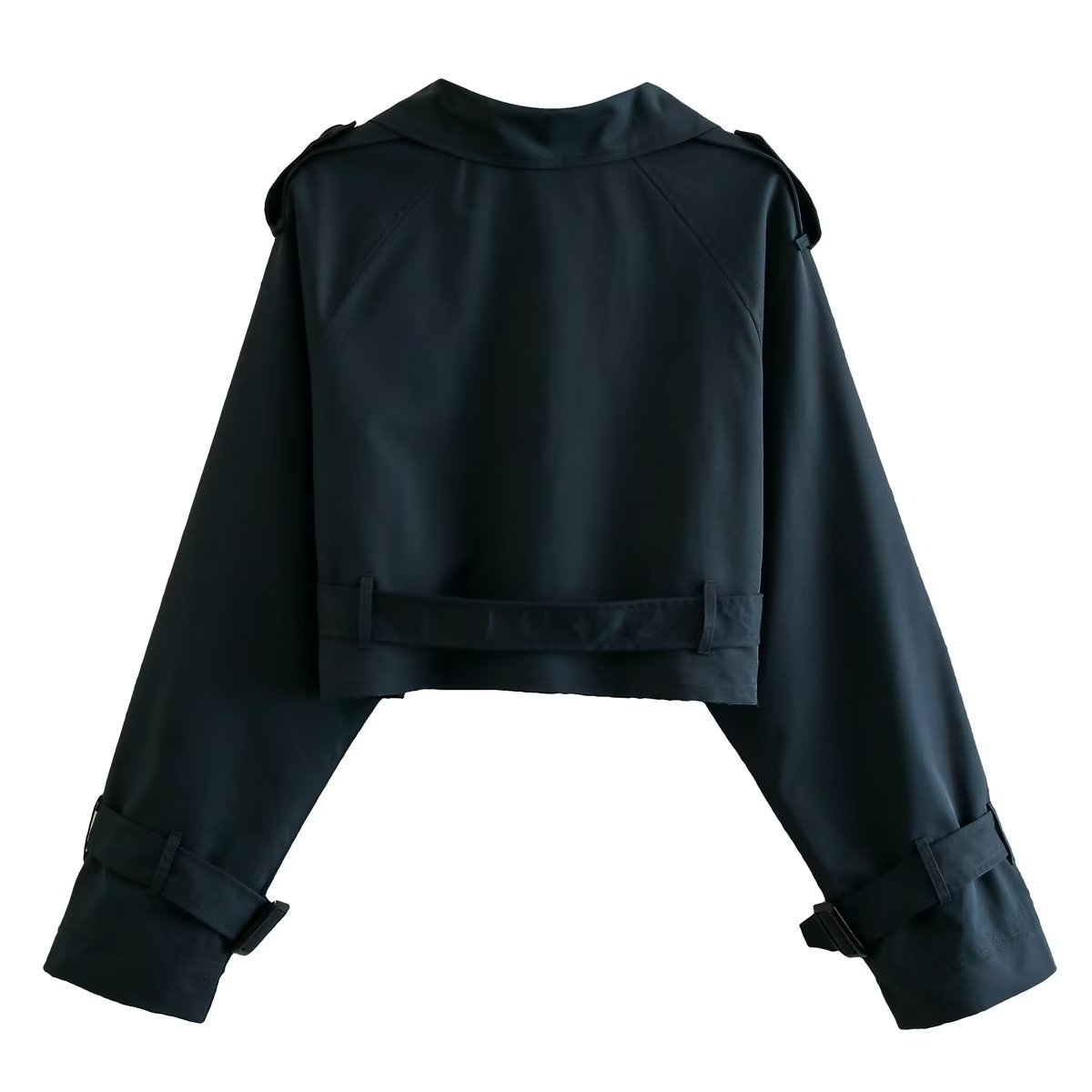 Short Trench Jacket – Belted – Double-Breasted – Short Trench Coat – Women's Jacket-Myra Lina