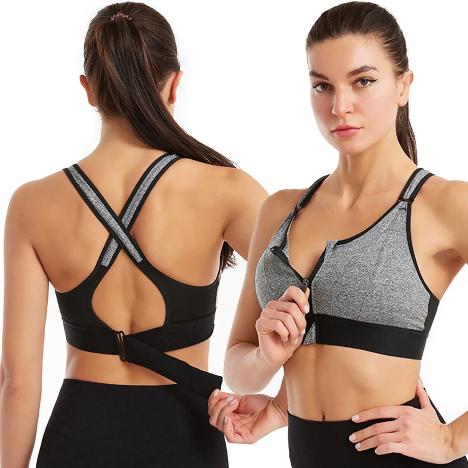 Sports Bra | Front Closure | Adjustable | Front Zip | Sports Bra-Myra Lina