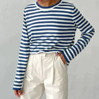 Striped Sweater | Lightweight | Oversized Long Sleeve | Women's Sweaters-Myra Lina