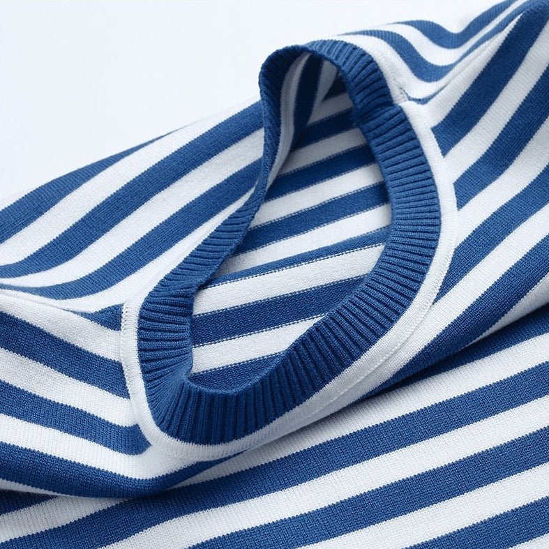 Striped Sweater | Lightweight | Oversized Long Sleeve | Women's Sweaters-Myra Lina
