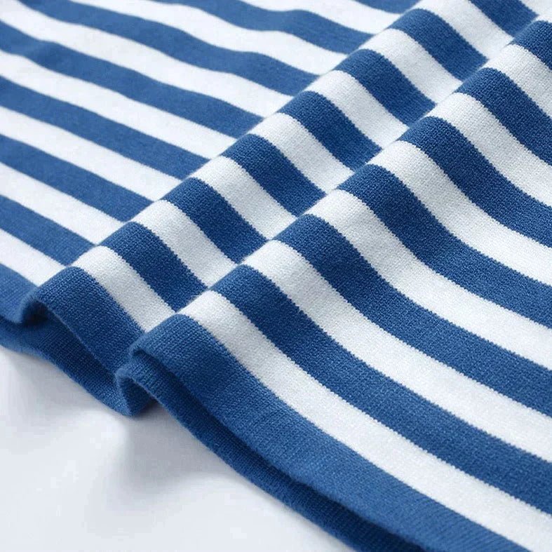 Striped Sweater | Lightweight | Oversized Long Sleeve | Women's Sweaters-Myra Lina