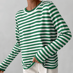 Striped Sweater | Lightweight | Oversized Long Sleeve | Women's Sweaters-Myra Lina