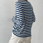 Striped Sweater | Lightweight | Oversized Long Sleeve | Women's Sweaters-Myra Lina