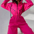 Sweatshirt Jumpsuit | Hooded | Ruched Waist | Women's Jumpsuit-Myra Lina