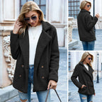 Teddy Jacket – Double-Breasted – Teddy Fleece – Autumn Jacket – Women's Jacket-Myra Lina