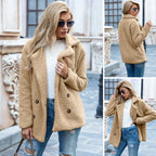 Teddy Jacket – Double-Breasted – Teddy Fleece – Autumn Jacket – Women's Jacket-Myra Lina