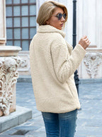 Teddy Jacket – Double-Breasted – Teddy Fleece – Autumn Jacket – Women's Jacket-Myra Lina