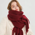 Thick Scarf | Large | Tassels | Winter Scarf | Women's Scarves-Myra Lina