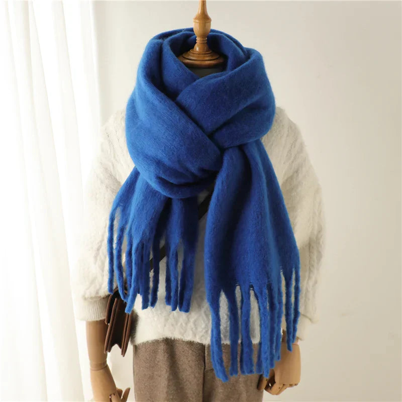 Thick Scarf | Large | Tassels | Winter Scarf | Women's Scarves-Myra Lina