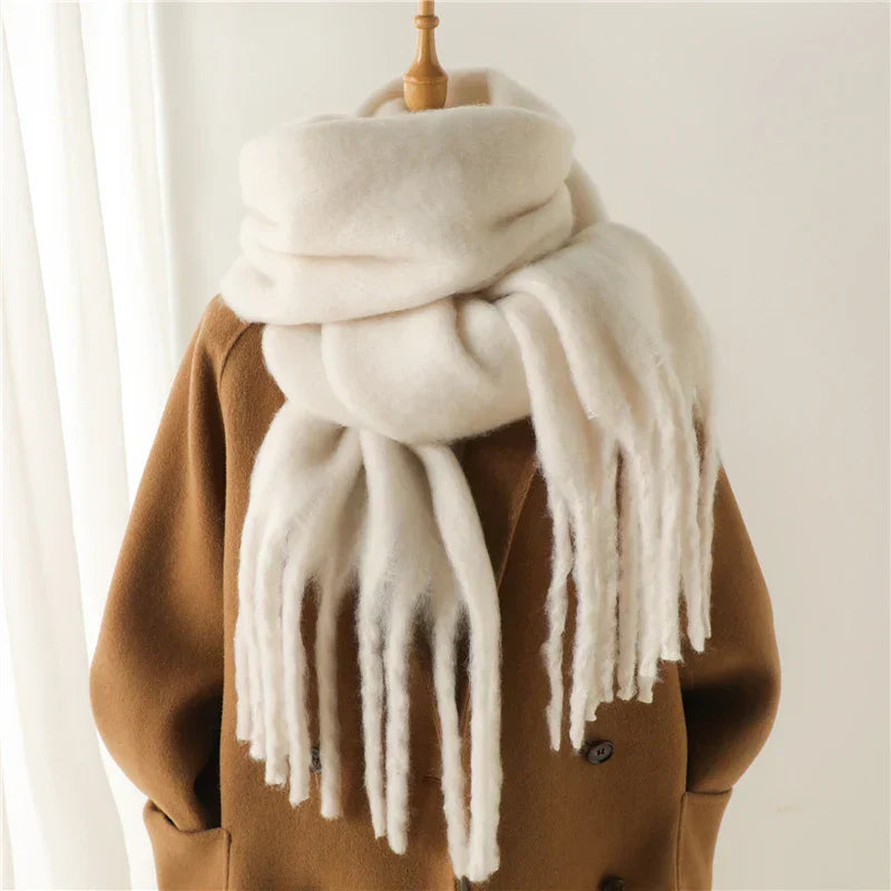 Thick Scarf | Large | Tassels | Winter Scarf | Women's Scarves-Myra Lina