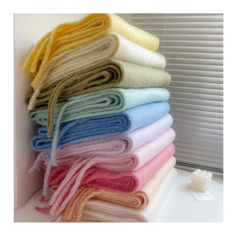 Thick Scarf – Thick Wool Cashmere-Style Scarf for Women for Winter-Myra Lina