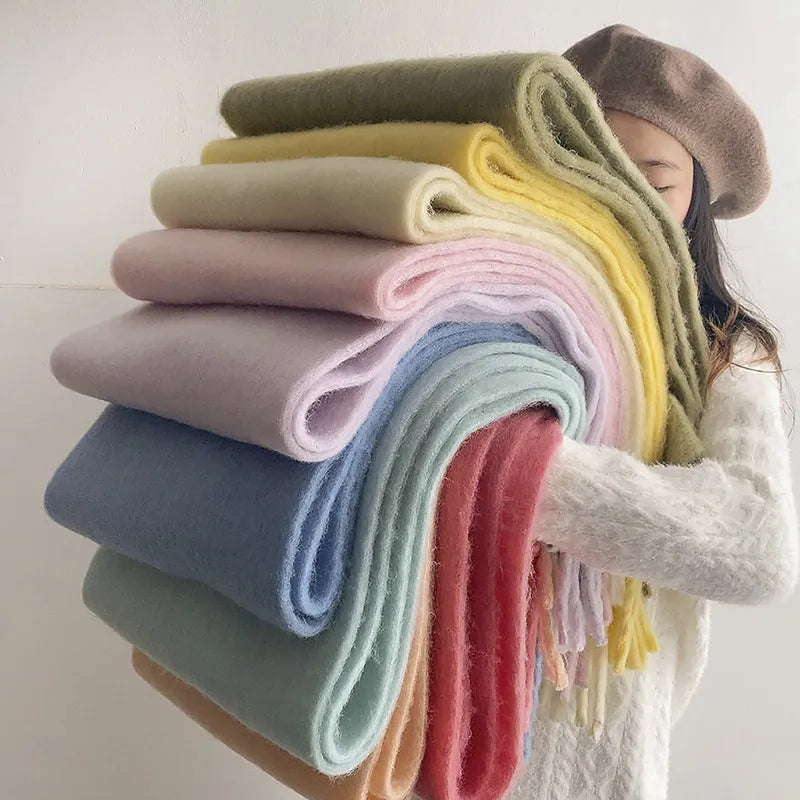 Thick Scarf – Thick Wool Cashmere-Style Scarf for Women for Winter-Myra Lina