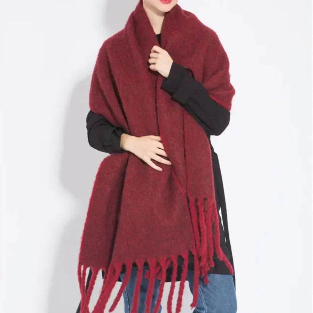 Thick Scarf – Thick Wool Cashmere-Style Scarf for Women for Winter-Myra Lina