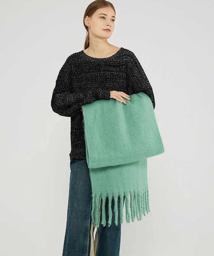 Thick Scarf – Thick Wool Cashmere-Style Scarf for Women for Winter-Myra Lina