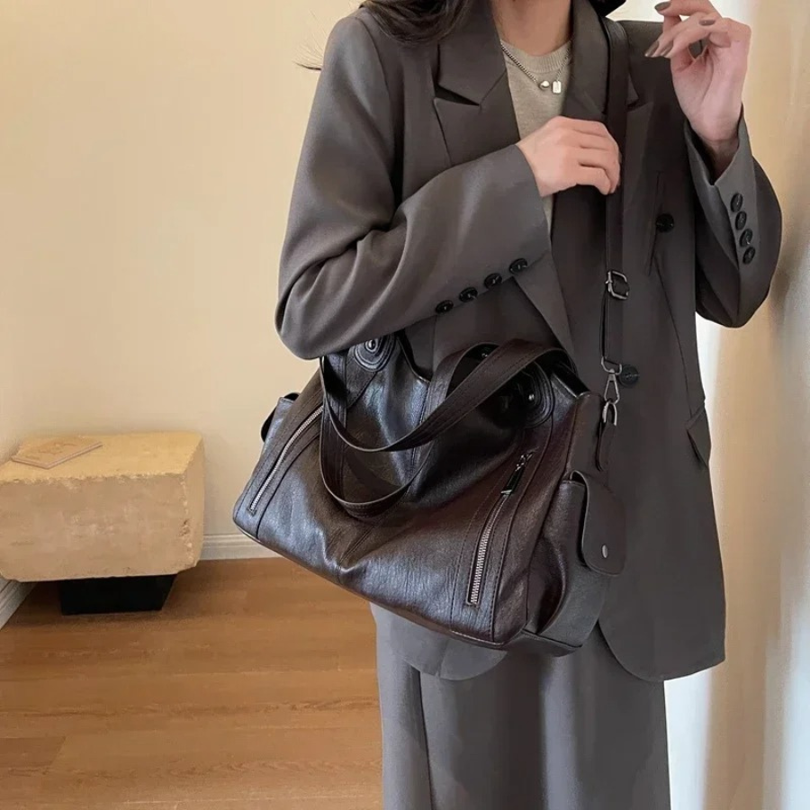 Tote Bag – Vegan Faux Leather – Everyday Use – Shoulder Bag-Myra Lina