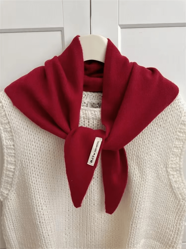 Triangle Knit Scarf | Small | Warm | Triangle Scarf | Women's Scarf-Myra Lina