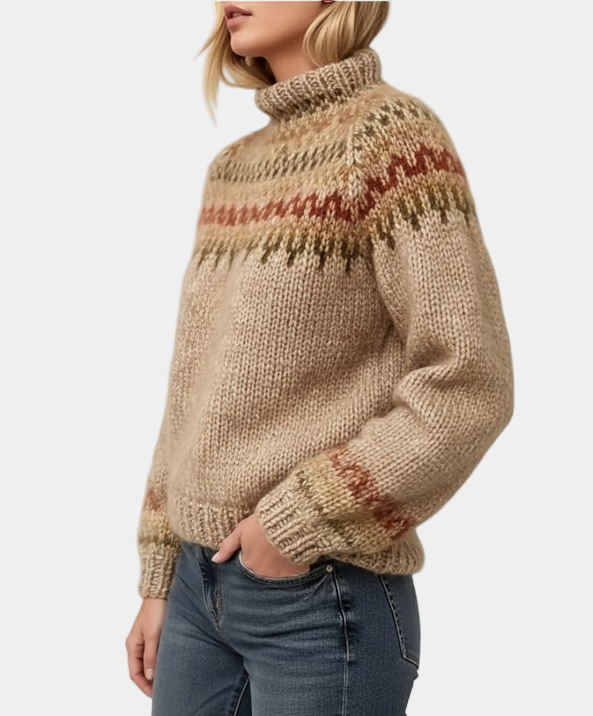 Turtleneck Sweater | Warm | Roll Neck | Knitted Sweater | Women's Knitwear-Myra Lina