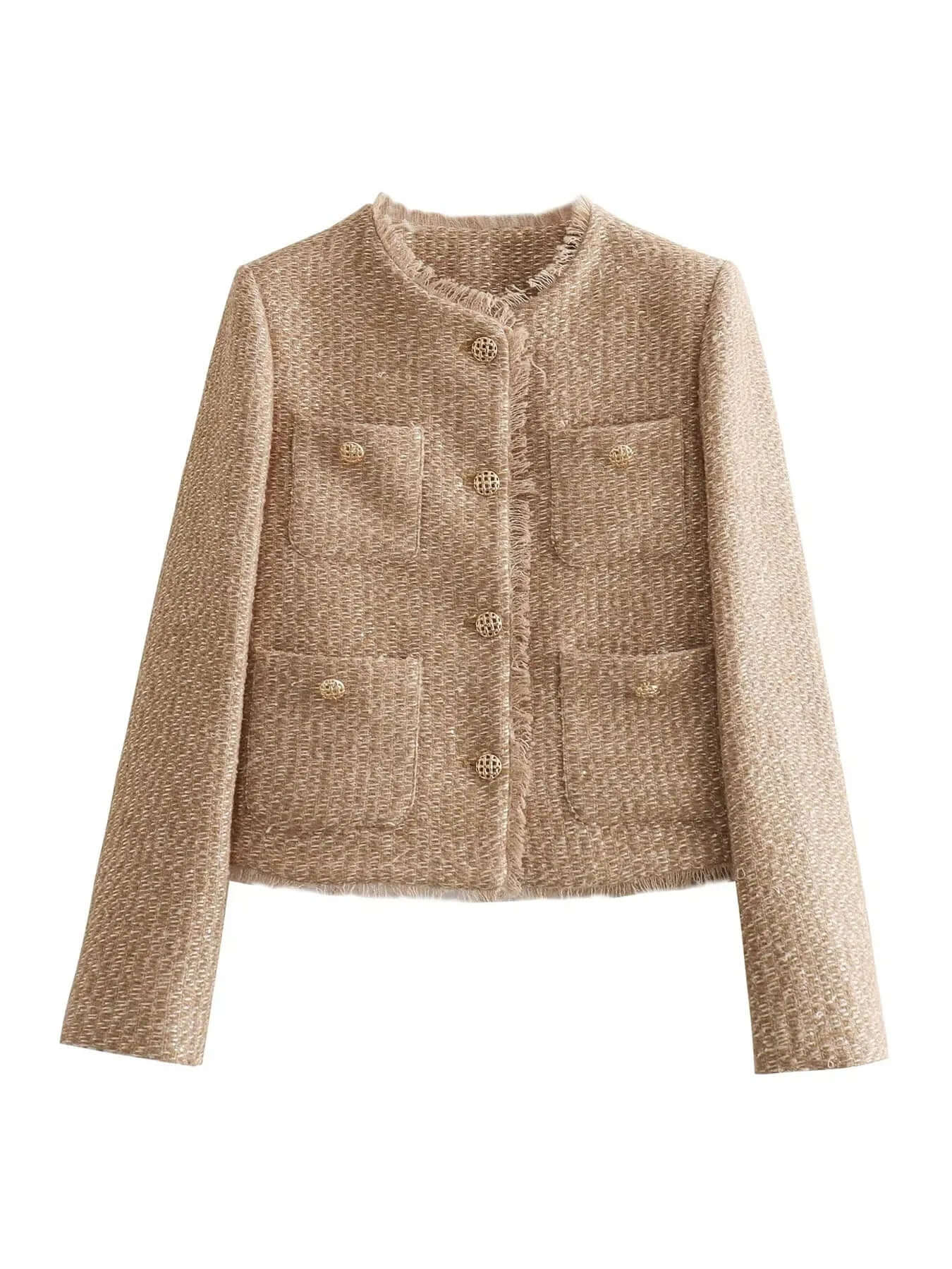 Tweed Jacket | Beige | Elegant | Summer Jacket | Women's Jacket-Myra Lina