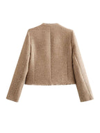 Tweed Jacket | Beige | Elegant | Summer Jacket | Women's Jacket-Myra Lina